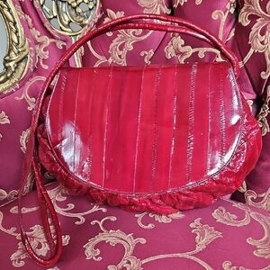 Vintage Red Leather Of The Sea Shoulder Bag for Women